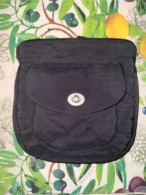 Black Crossbody or Travel Pouch with Turn-Lock Closure